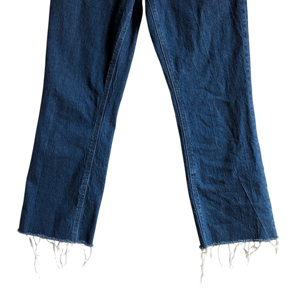 J.Crew Billie Demi Boot Crop Jeans Size 27 Dark Wash Frayed Hem Kicked Leg - Picture 4 of 15